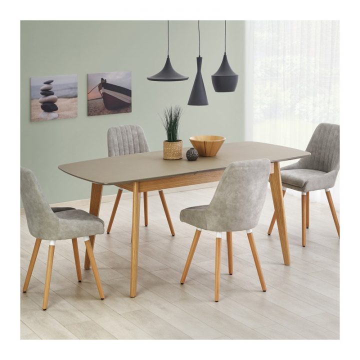 Table Scandinave Bois Et Gris Mat Pour Une Salle À Manger à Fauteuil De Salle À Manger