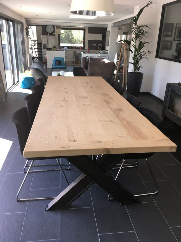 Table Style Industriel Avec Pied En X | Table Salle À serapportantà Table Salle A Manger Style Industriel