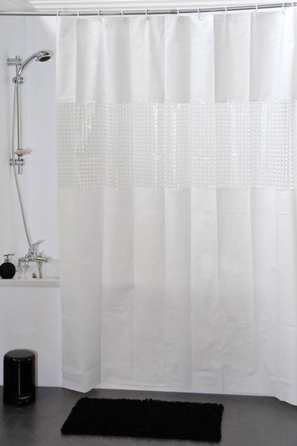 Tati 8€ Rideau De Douche Opaque Bande Effet Laser Oeillets tout Rideau Tati