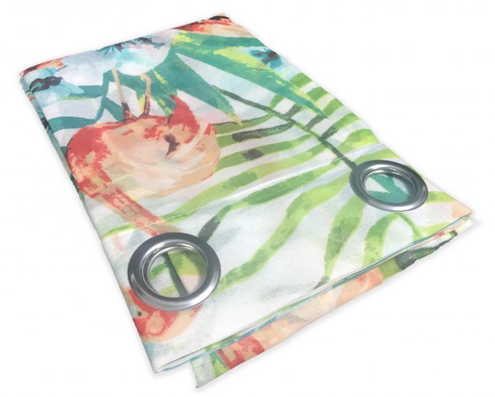 Tente Imprimé Avec Des Flamants Roses Et Les Feuilles Sont intérieur Rideau Flamant Rose