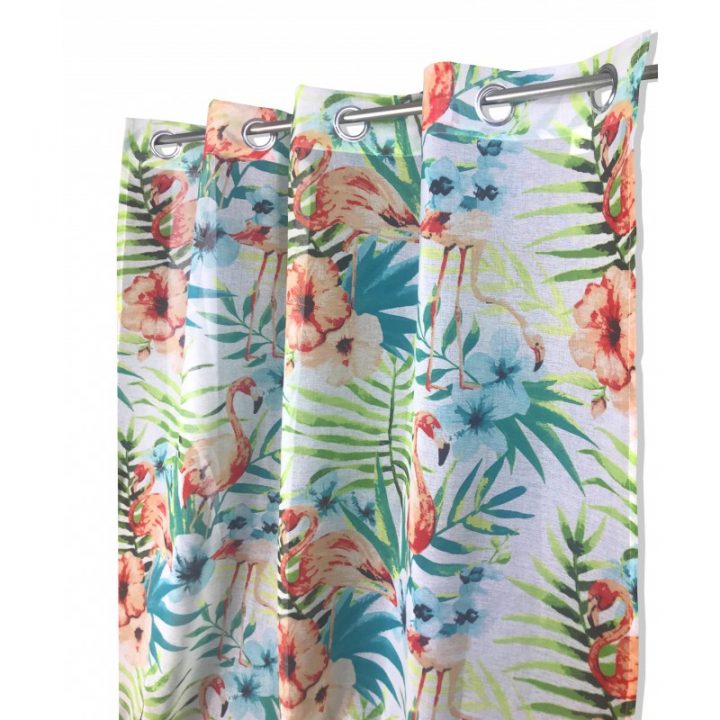 Tente Imprimé Avec Des Flamants Roses Et Les Feuilles Sont tout Rideau Flamant Rose