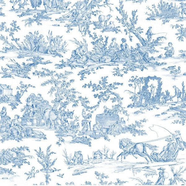 Tissu Delices Des Quatre Saisons – Toiles De Jouy destiné Rideaux Toile De Jouy Rouge