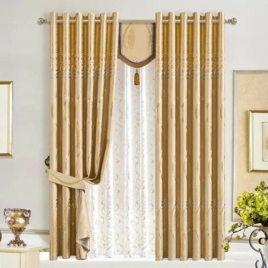 Tissu Or Vague Fleur Large 210 Cm Rideaux Tissu Argent intérieur Rideaux Argenté