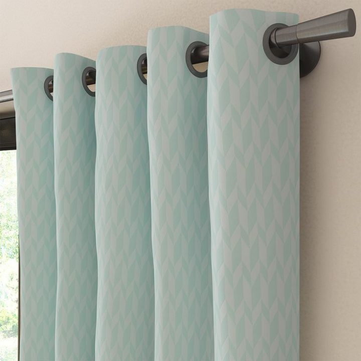 Tissu Sagitta, Jacquard, Vert D'Eau | Saint Maclou destiné Rideau Pastel