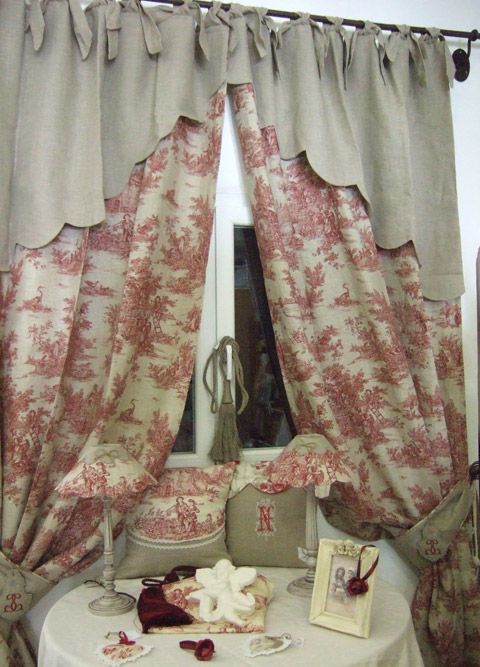 Toile De Jouy … | Rideaux Shabby Chic, Idee Rideaux tout Rideaux Toile De Jouy