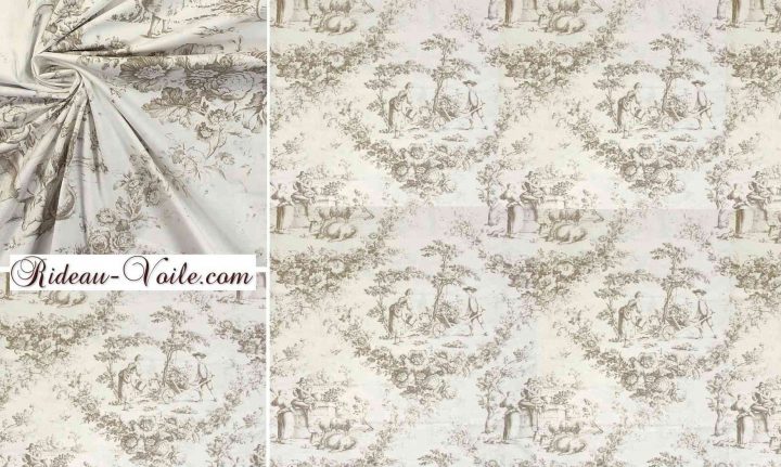 Toile De Jouy Tissu Textile Rideau Curtain Verhot Vorhang tout Rideaux Toile De Jouy