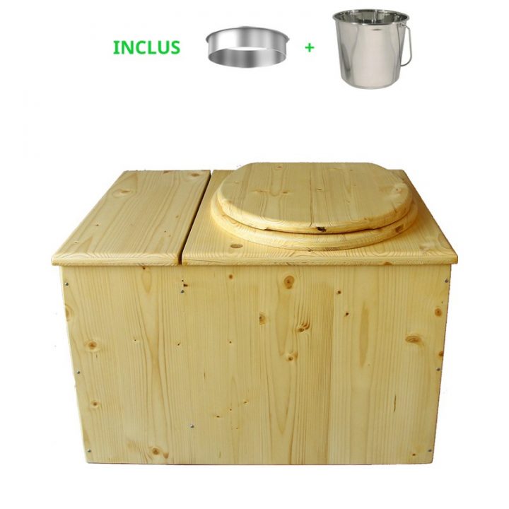 Toilette Sèche Huilée Avec Bac À Copeaux De Bois, Seau Et encequiconcerne Seau Toilette Seche