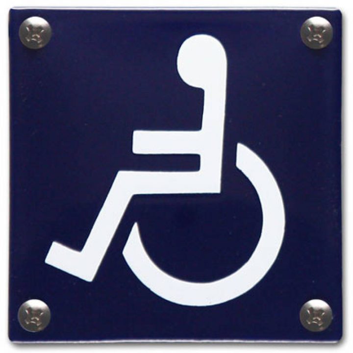 Toilettes Handicapés Pg-04 – 10 X 10 Cm : Icônes En Émail dedans Toilettes Handicapés