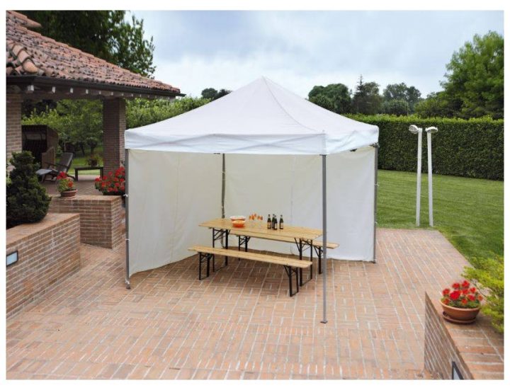 Tonnelle 3X3 M Avec Structure En Aluminium Et Tissu Blanc serapportantà Tonnelle 3X3 Avec Rideaux Tonnelle 3X3 M Avec Structure En Aluminium Et Tissu Blanc serapportantà Tonnelle 3X3 Avec Rideaux