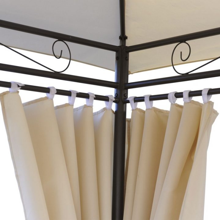 Tonnelle De Jardin Gloria Rideaux Écrus 3X4X2,58 M à Rideaux Pour Tonnelle