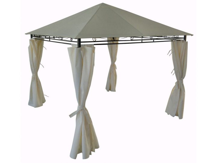 Tonnelle-Pergola "Shana" Avec Rideaux Amovibles En concernant Rideaux Pour Tonnelle