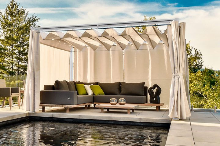 Tonnelle Rideau Coulissant – Agencement De Jardin Aux intérieur Rideau Tonnelle