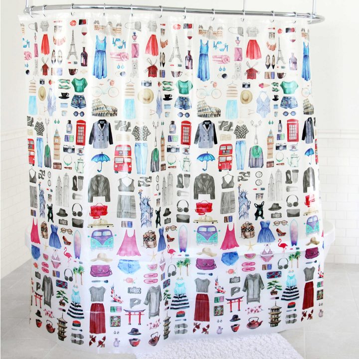Travel Girl Rideau De Douche concernant Rideau Imperia