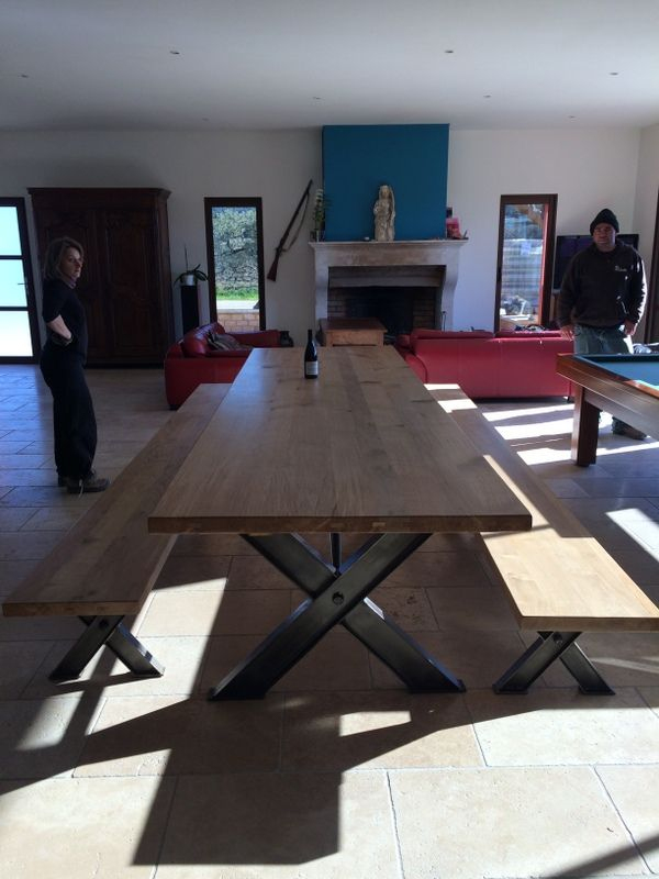 Très Grande Table De Salle À Manger Industrielle De 4 tout Table De Salle À Manger Industrielle