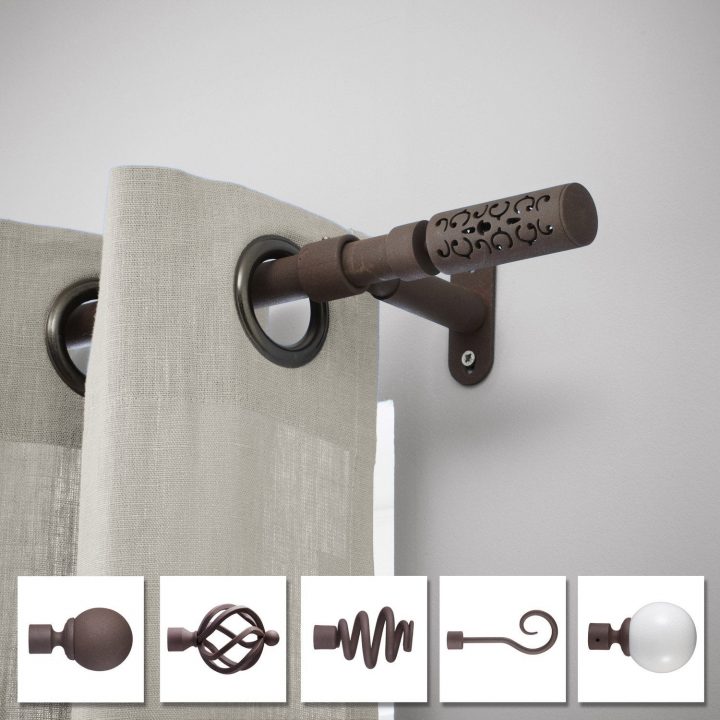 Tringle À Rideau À Composer Inspire Cosy Ff D20 Rouille dedans Tringle A Rideau Noir