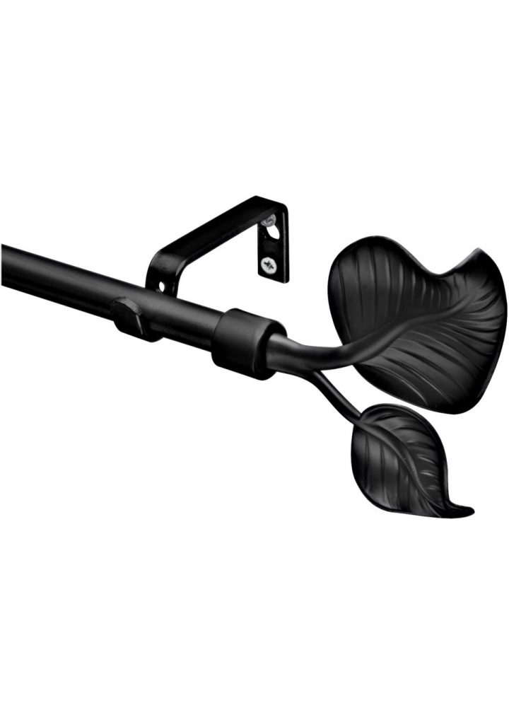 Tringle À Rideau «Double Feuille», Simple Noir – Maison pour Tringle A Rideau Noir