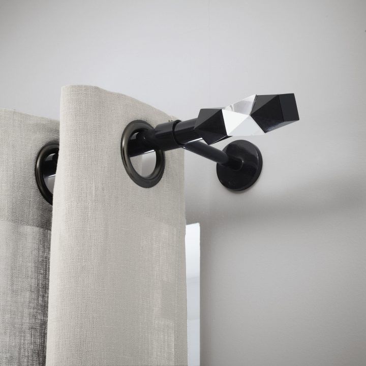 Tringle À Rideau Extensible City Noir Brillant De 160 À dedans Tringle De Rideau Extensible Tringle À Rideau Extensible City Noir Brillant De 160 À dedans Tringle De Rideau Extensible