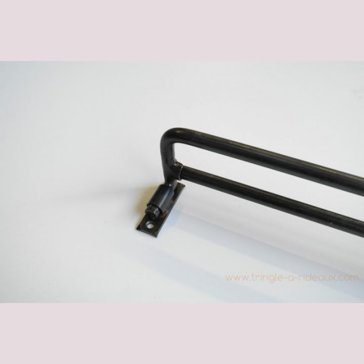 Tringle À Rideaux Coudée Double Sur Mesure En Fer Forgé destiné Tringle Rideau Mur A Mur