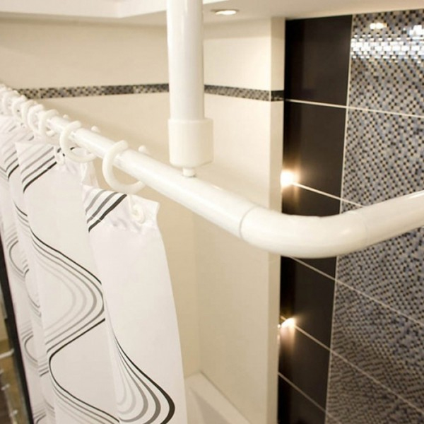 Tringle D'Angle Universelle Avec Support Blanc à Tringle Rideau De Douche Angle Tringle D'Angle Universelle Avec Support Blanc à Tringle Rideau De Douche Angle