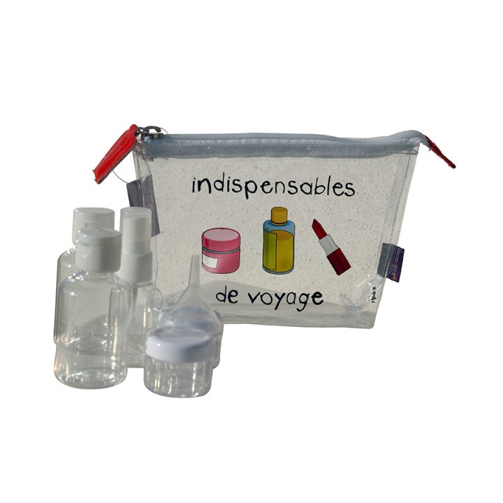 Trousse Avec Flacons-Incidence – La Boutique Du Voyageur concernant Trousse De Toilette Avion Cabine