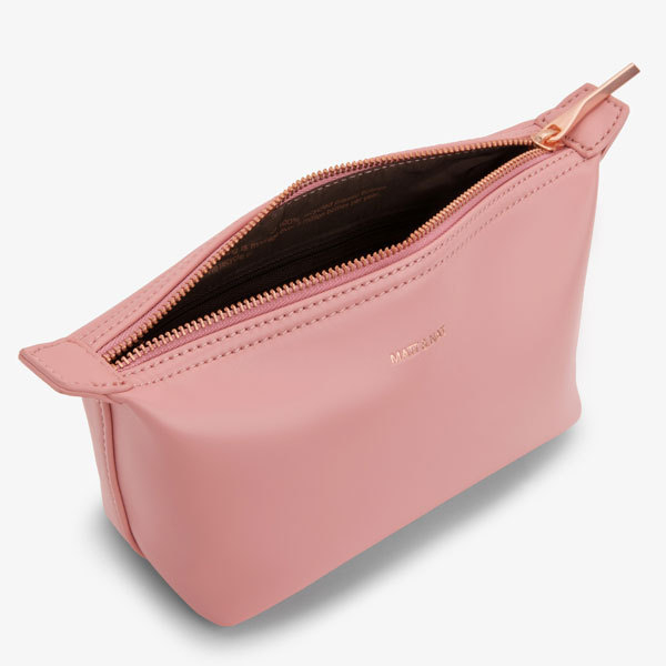 Trousse De Toilette Abbi Mini En Simili Cuir Vegan Rose destiné Mini Trousse De Toilette
