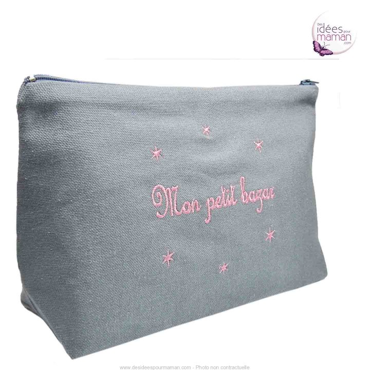 Trousse De Toilette Brodée En Tissu – Cadeau Femme pour Trousse De Toilette Brodée Prénom