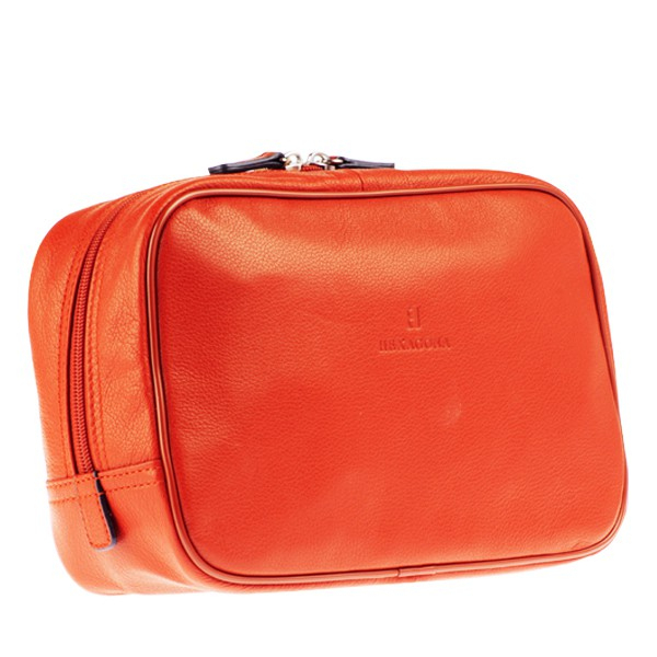 Trousse De Toilette En Cuir Orange Pour Homme-Femme avec Trousse De Toilette Homme Cuir