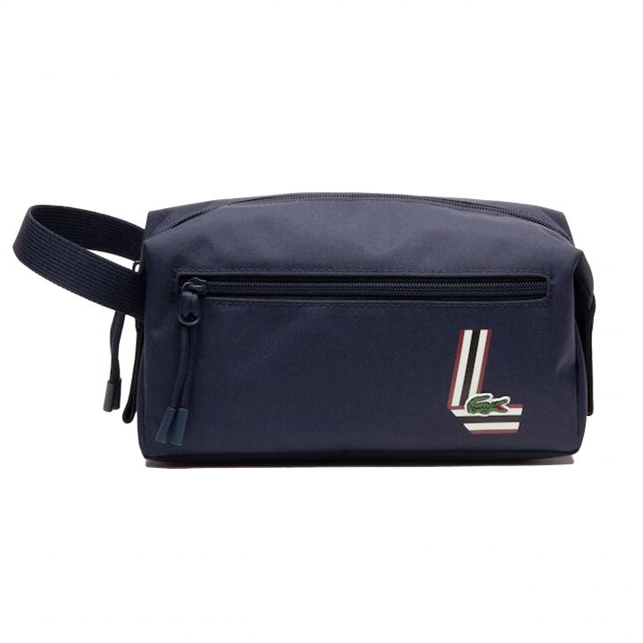 Trousse De Toilette Lacoste Neocroc À Badge Bleu Marine serapportantà Trousse De Toilette Lacoste