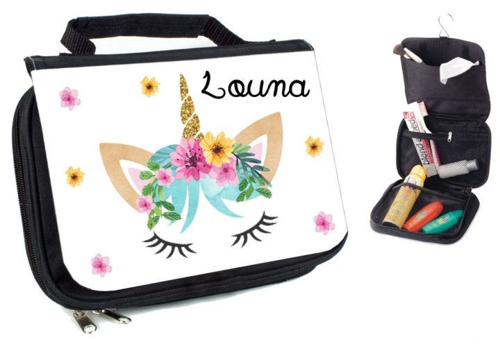 Trousse De Toilette Licorne Personnalisée Avec Prénom pour Trousse De Toilette Ado Fille