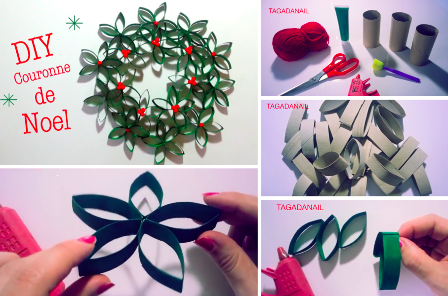 Tuto: Réalisez Une Magnifique Couronne De Noël Avec Des à Que Faire Avec Des Rouleaux De Papier Toilette Pour Noel