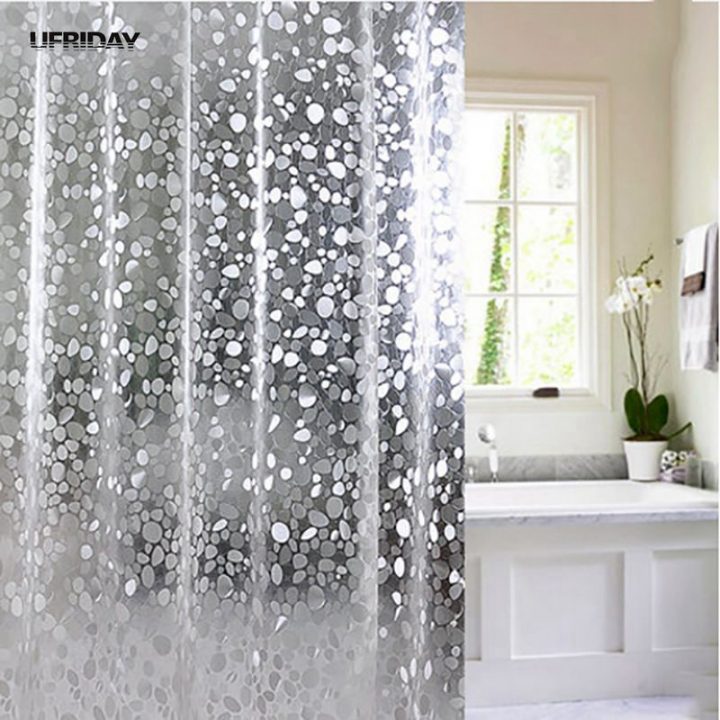Ufriday Brand Transparent Eva Shower Curtain 3D Stone encequiconcerne Support Rideau De Douche