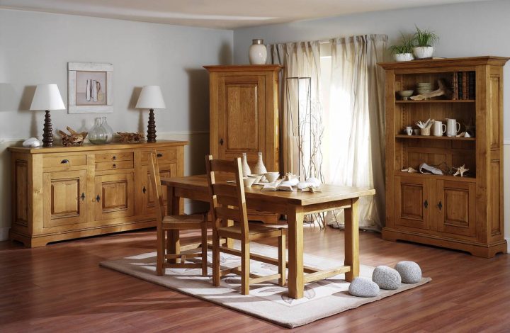 Vente Salle À Manger Chêne Campagnarde Moderne Au Luc En pour Salle À Manger Chêne Massif