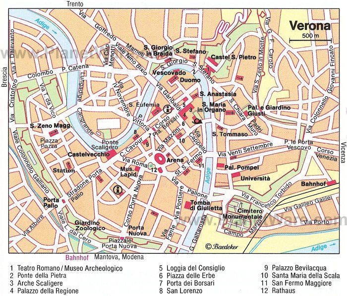 verona italien karte