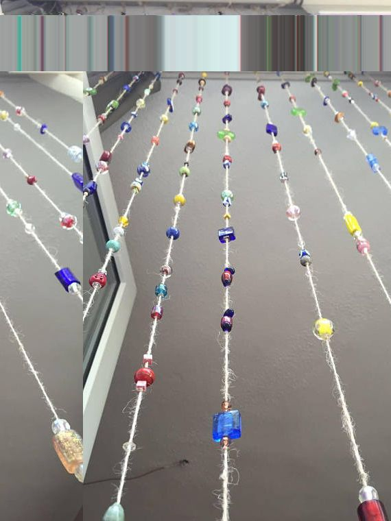 Verre Perlé Porte Rideau, Attrape Soleil, Perles Vent dedans Rideaux De Perles Pour Portes