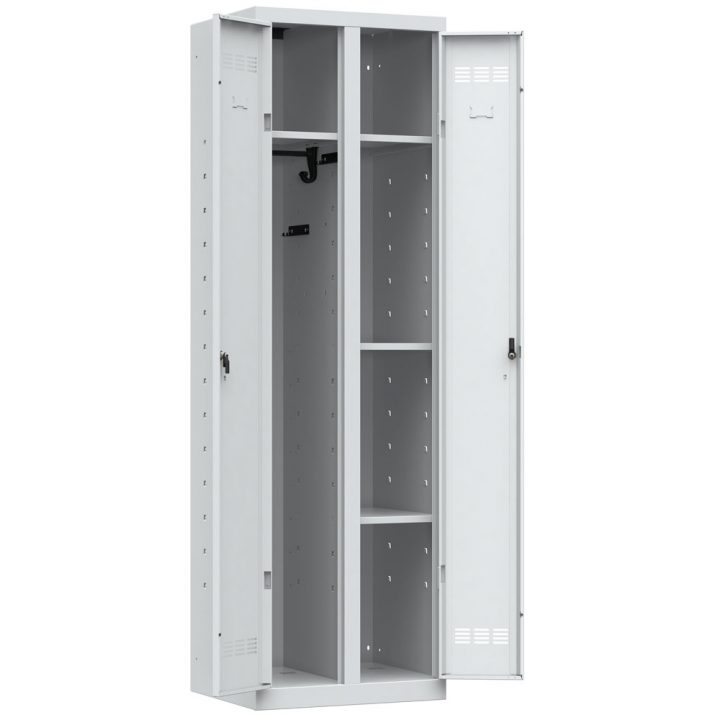 Vestiaire De Rangement En Métal Avec Penderie | Armoire Plus dedans Rideau Pour Penderie