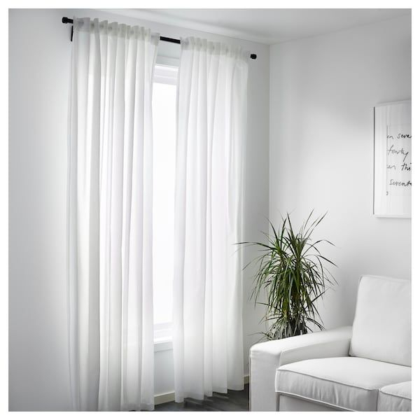 Vivan Rideaux, 2 Panneaux Blanc – Ikea | Gardinen à Rideau De Porte Ikea