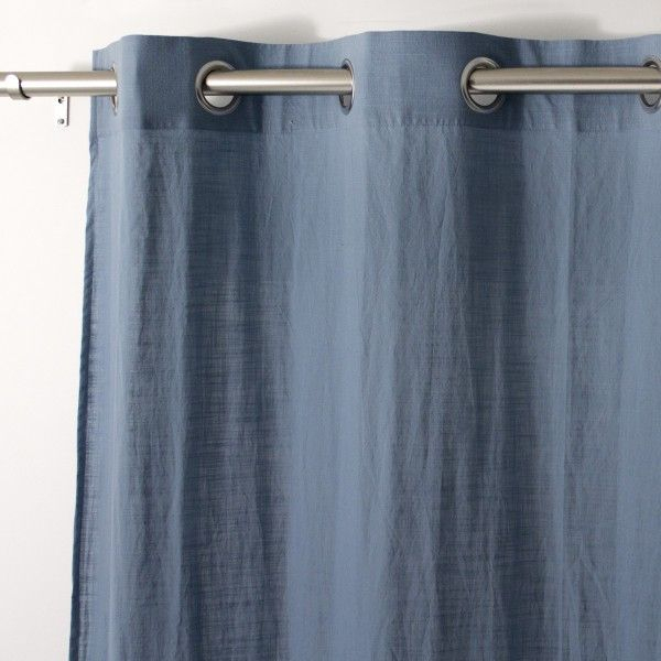Voilage (140 X 240 Cm) Tempo Bleu Gris – Rideau / Voilage intérieur Rideau Voilage Bleu