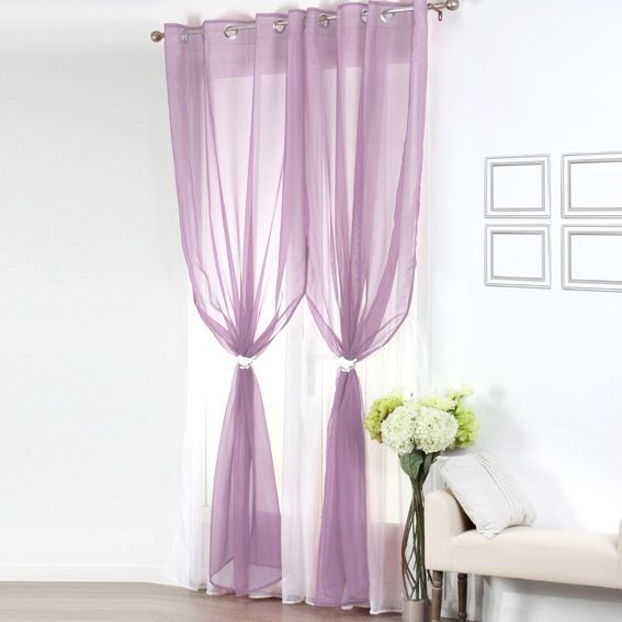 Voilage À Oeillets Double Bicolore Parme Et Blanc – Rideau avec Rideau Voilage Prune Voilage À Oeillets Double Bicolore Parme Et Blanc – Rideau avec Rideau Voilage Prune