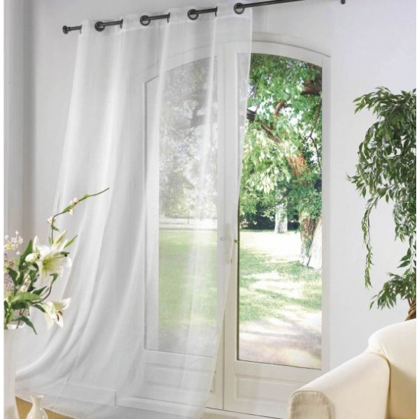 Voilage Blanc Pas Cher 135X240Cm, Double Rideau Blanc intérieur Rideau Double Voilage