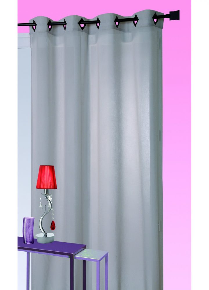 Voilage En Etamine Légère Unie À Oeillets Carrés (Parme tout Rideau Voilage Couleur Parme