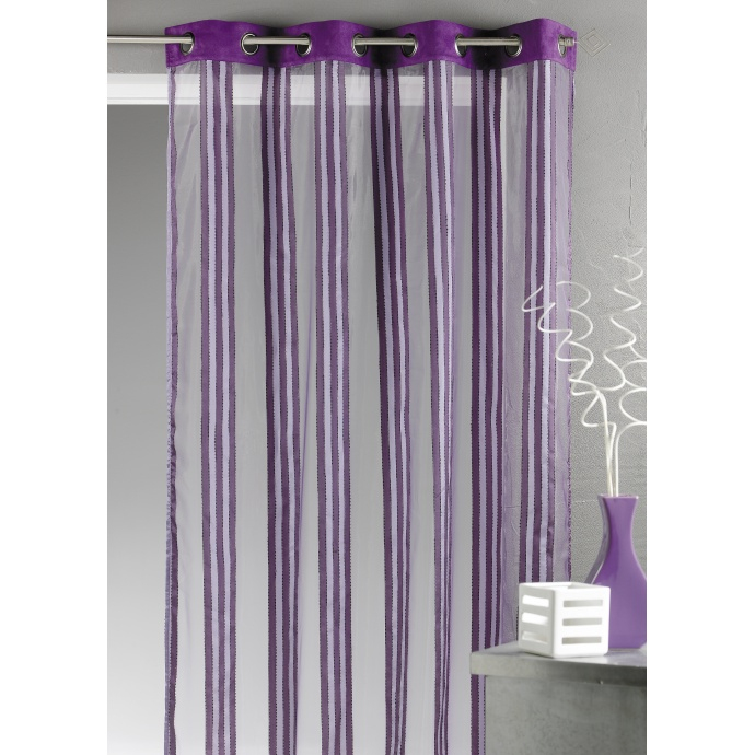 Voilage En Organza Rayures Verticales (Bordeaux), (Beige concernant Rideau Voilage Prune Voilage En Organza Rayures Verticales (Bordeaux), (Beige concernant Rideau Voilage Prune