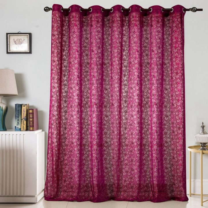 Voilage Hawai Grande Largeur – Best Interior – Livraison destiné Rideaux Framboise