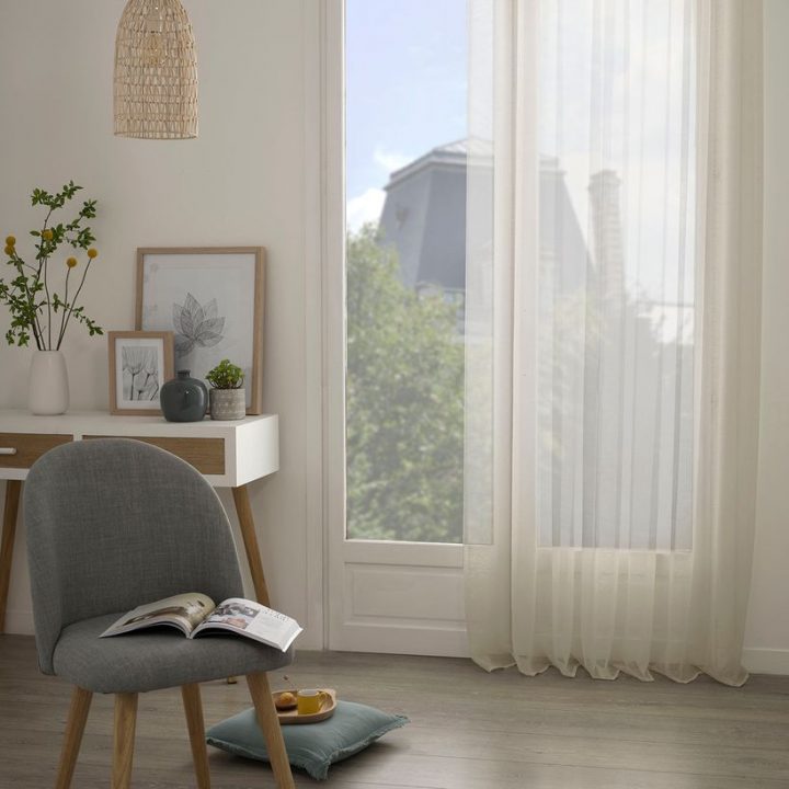 Voilage Lin Effet Soie Moly 135X240 Cm | Déco | Kalico intérieur Rideau Effet Lin