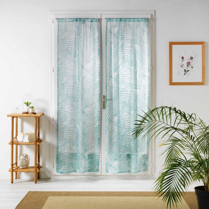 Voilage Passe Tringle Menthe Eucalys 70 X 240 Cm X 2 encequiconcerne Tringle Rideau Gifi