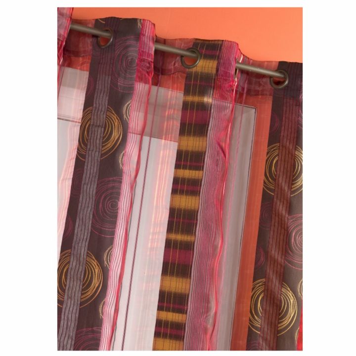 Voilage Prêt À Poser Nador Borbeaux 240 X 240 Cm – L destiné Rideaux Sur Mesure Bordeaux