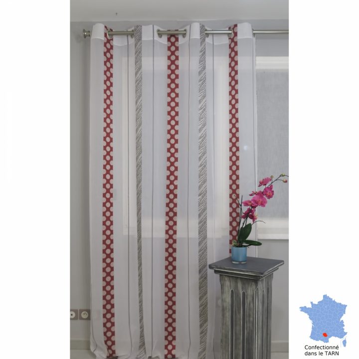 Voilage Prêt À Poser Terssac Bordeaux 160 X 245 Cm – L tout Rideaux Sur Mesure Bordeaux