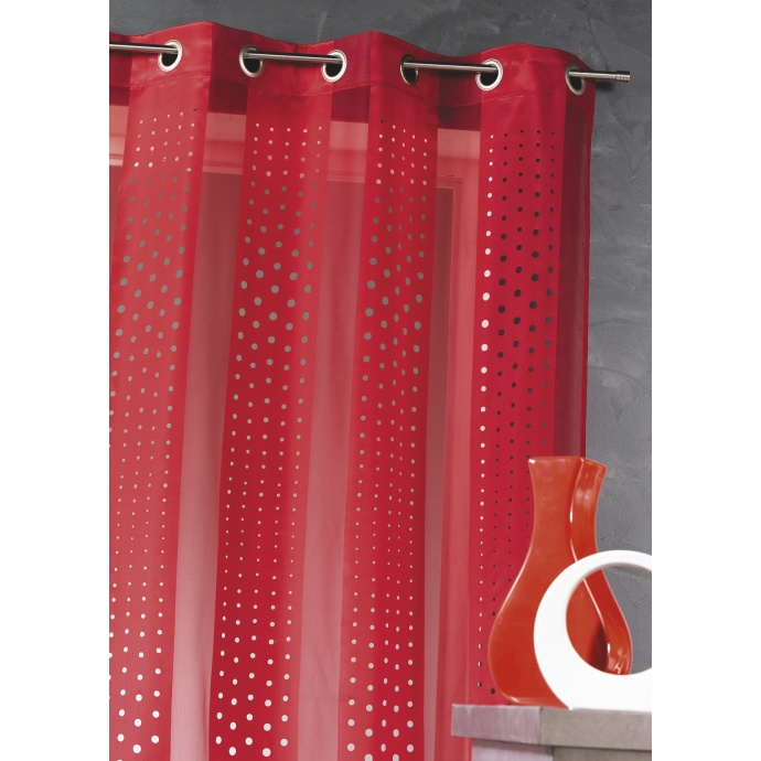 Voilage Rayé Et Découpe Laser (Piment) – Homemaison serapportantà Rideau Decoupe Laser