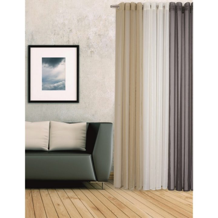 Voilage Rayé Nelly 140 X 260 Cm Parme – Voilage – Rideau dedans Rideau Voilage Couleur Parme