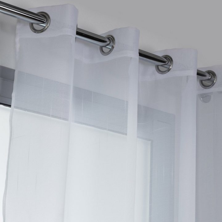 Voilage Tamisant Grande Hauteur, Louise, Blanc, L.140 X H tout Rideaux Grande Hauteur