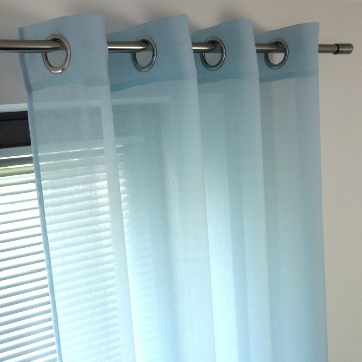 Voilage Tamisant, Niagara, Bleu Glacier, L.140 X H.260 Cm dedans Rideaux Voilages Leroy Merlin